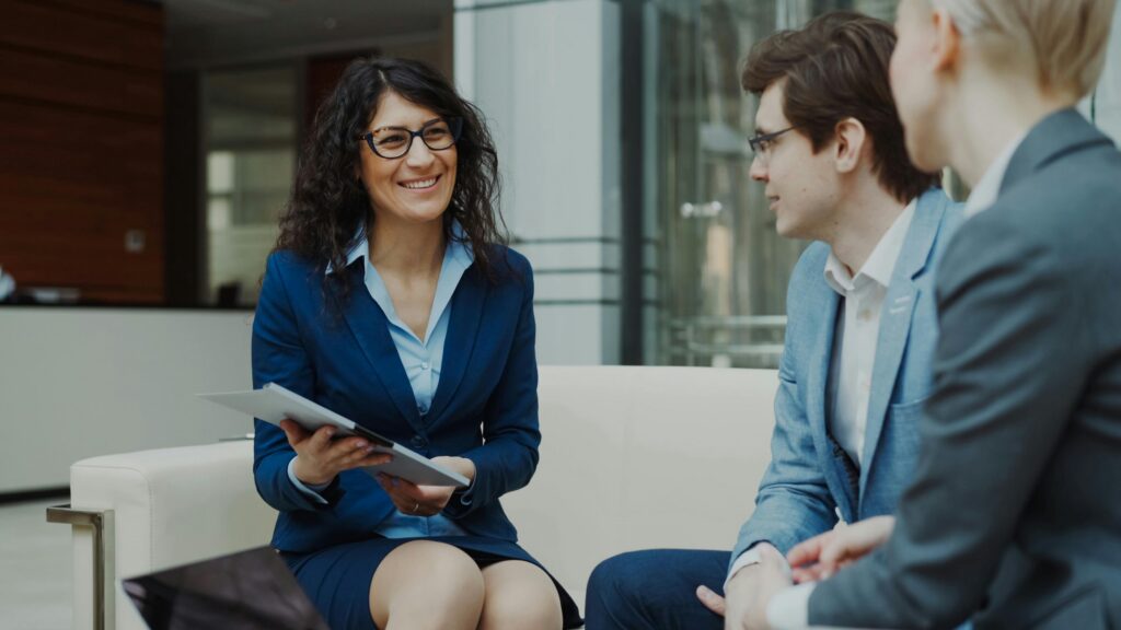 Sales professionals developing communication and leadership skills during a direct marketing training session